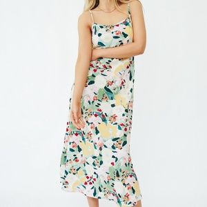 VRG GRL Flower Market Bias Cut Midi Dress